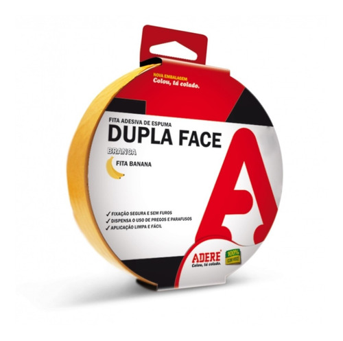 Fita Dupla Face Espuma Branca 285 19mmx10m Adere