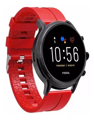 Correa Pulso Manilla de Cuero 22mm (milímetros) para reloj o Smartwatch  Casio Xiaomi fossil Huawei Samsung Michael Kors Color Rojo