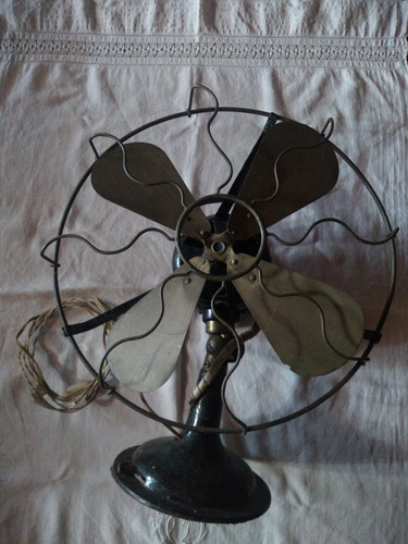 Ventilador Antiguo Aspas Bronce Funciona No Envío Lea