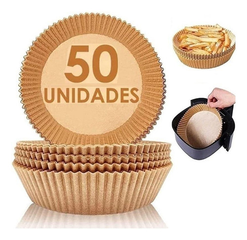 Kit 50 Formas Descartável Air Fryer Fritadeira Forno Pratico