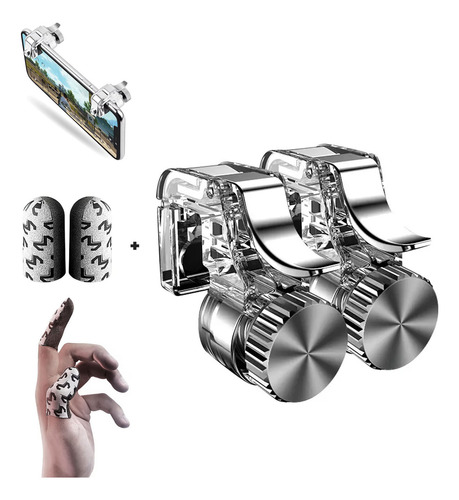 Gatillos Botones L1 R1 Para Celular + Guantes Dedales Memo