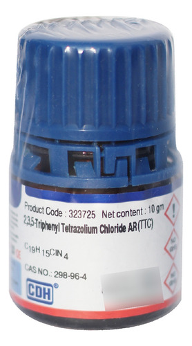 Ttc Envase Con 10 Gr (cloruro De Ttrifenil Tetrazolio)