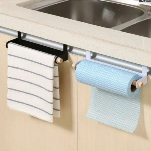 Imagem 5 de 7 de Suporte Porta Rolo De Papel Toalha Branco Ou Preto Cozinha