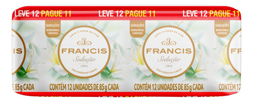 Sabão em barra Francis Lírio Sedução de 0.09 kg pacote x 12