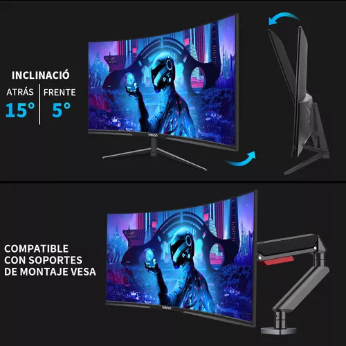 Vedd Monitor Gamer Curvo CPA164 27 pantalla color negro 180hz 127v