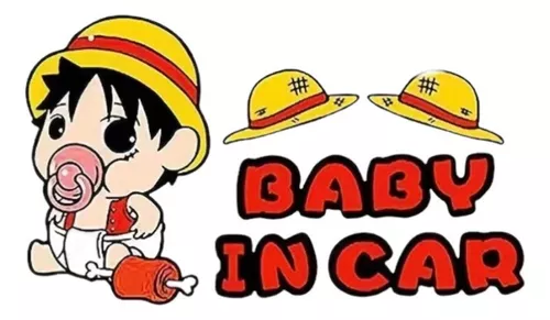 Bebé a Bordo Personalizado - Luffy One Piece