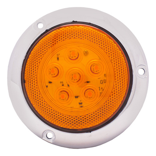 Plafón Posterior Con Estrobo Ámbar 12 Leds Redondo Tunelight