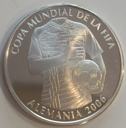 Imagen 1 de 4 de Moneda Ecuador Copa Mundial De La  Fifa Alemania 2006 Plata
