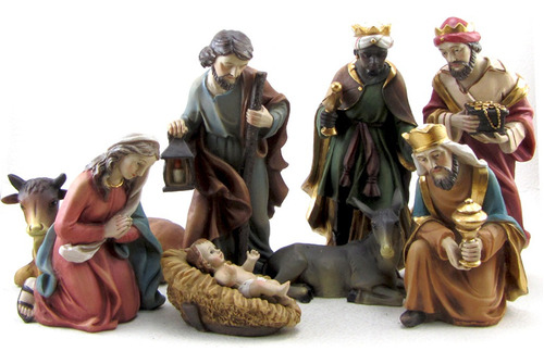 Pesebre 8 Piezas Navidad Navideño Jesus Reyes 13cm (italy)