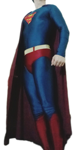 Disfraz Traje Superman Lycra Brillosa A Medida Con Bordados