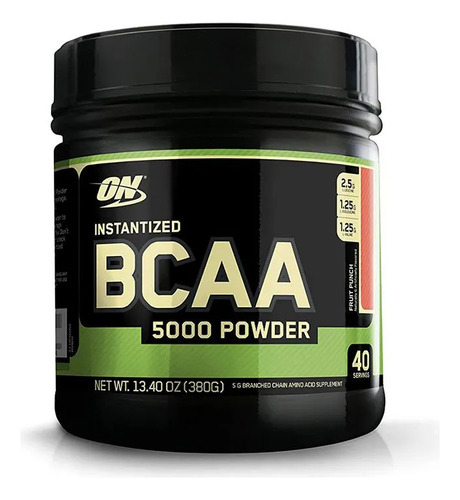 Suplemento en polvo Optimum Nutrition  Instantized BCAA 5000 Powder vitaminas sabor fruit punch en pote