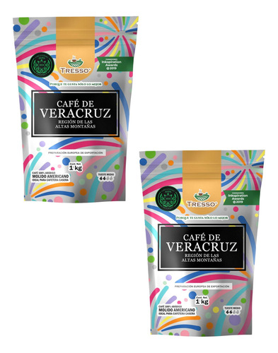 2 Bolsas Café Veracruz Cafe Región Altas Montañas Molido 1kg