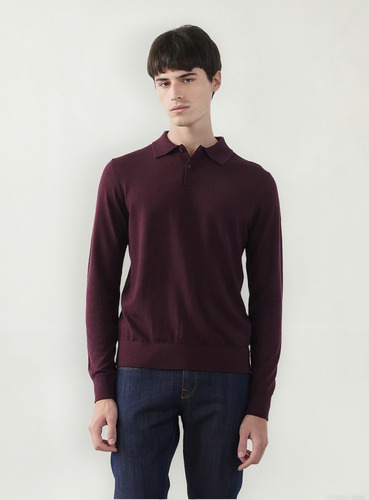 Sweater Polo Merino Bensimon Bordó Xl
