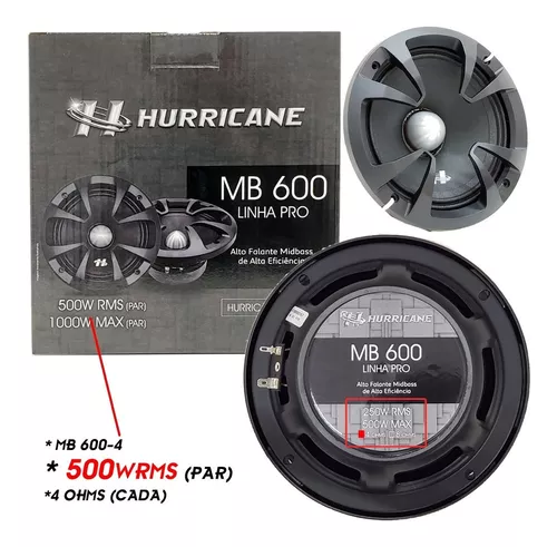 Comprar Alto Falante Mini Paredão 500wrms Total 6 Pol Hurricane