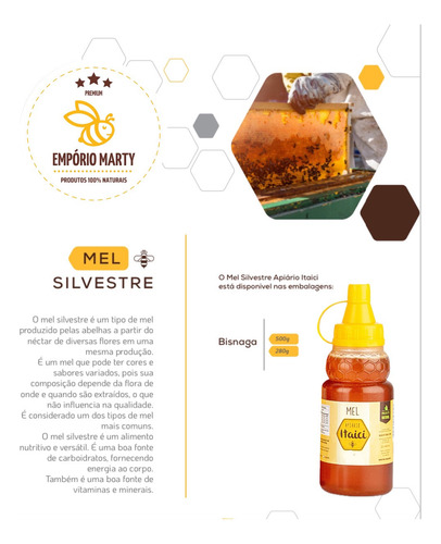 Própolis Verde + Pólen + 2 Mel Silvestre 280g-apiário Itaici