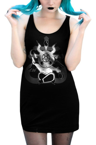 Vestido Tirante Baphito Baphomet Kawaii Goth Talla Extra