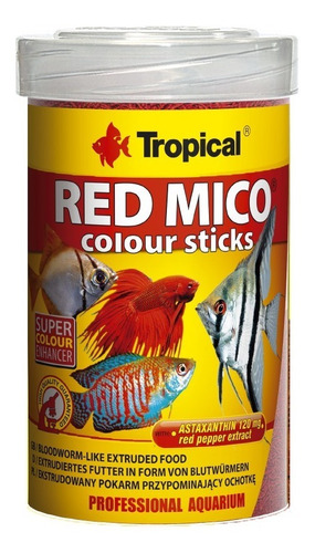 Alimento Tropical Red Mico Colour Sticks Peces Rojos 32grs 