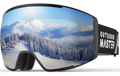 OutdoorMaster Gafas de esquí con lente magnética – OTG Gafas de snowboard  para hombres, mujeres y jóvenes, 100% protección UV gafas de nieve
