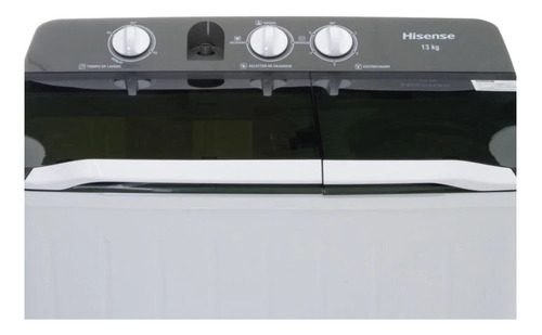 Imagen 3 de 4 de Lavadora semiautomática de doble tina Hisense WSA1302P blanca 13kg 127 V