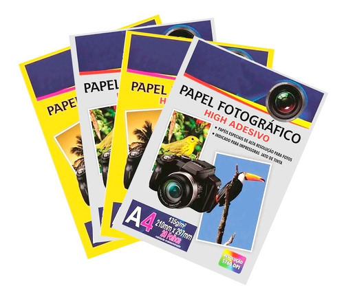 Kit 2 Papel Fotográfico Adesivo + 2 Papel Fotográfico