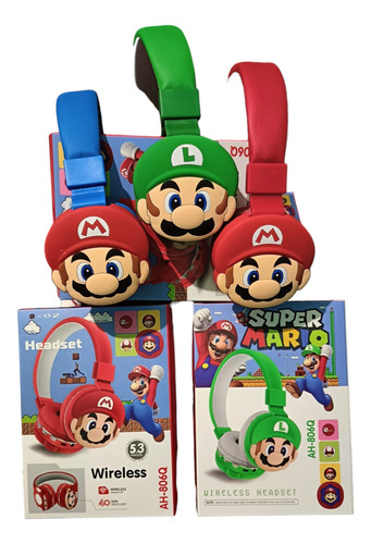 Audífonos Bluetooth De Mario Bross Headset Niños Y Niñas