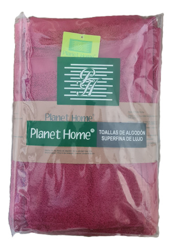 Conjunto De Toallas Y Toallon Planet Home Algodón 100% Peina Bordó Lisa