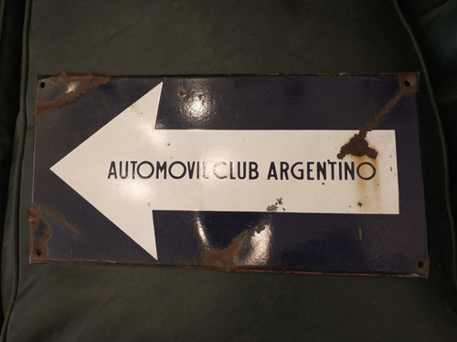 Antiguo Cartel Enlozado Automovil Club Argentino