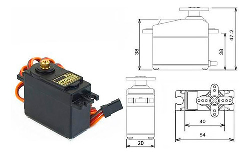 Kit 2 Servomotores Mg995 15kg 360° Servo Engranes Metalicos
