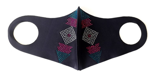 Imagem 2 de 3 de Máscara Preta Geometric Strass