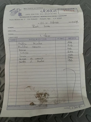 Cabeza De Motor Chevy 93434059 1.6 Rectificada (Usado)