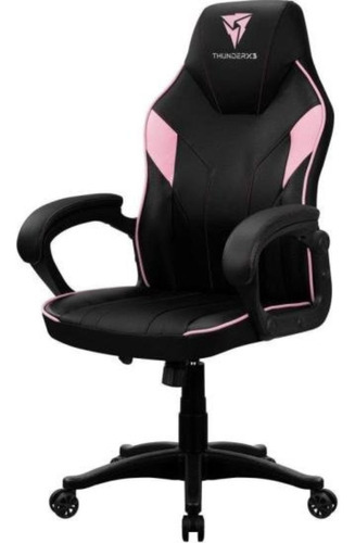 Silla de oficina ergonómica Gamer Thunderx3 Ec1, color rosa, material de tapicería: cuero sintético