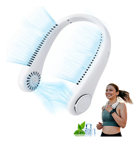 Ventilador De Cuello Portátil Recargable Con 3 Velocidades Rosa