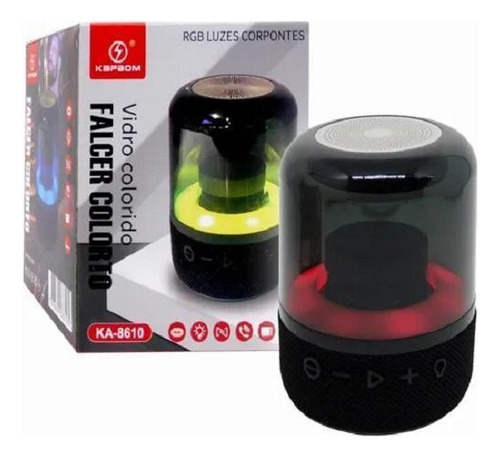 Caixa De Som Bluetooth Transparente Com Led Kapbom Ka-8610