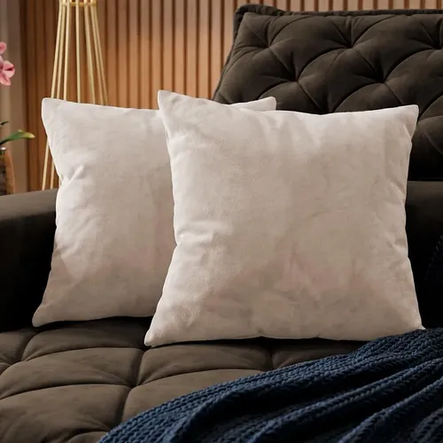 Almofadas Kit Plumie. De 45x45cm 2 Uni Boucle Cama Inbox Creme Liso