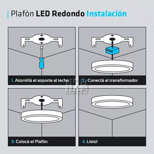 Imagen 3 de 5 de Plafon Led Redondo Aplicar 12w Panel Marco Blanco Mfull