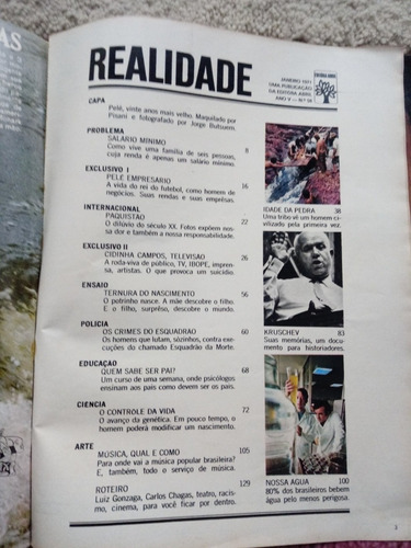 Revista Realidade Nº 58 -de 1971 . Politica Já Com Frete.