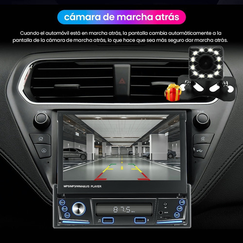 2024 Autoestéreo 1 Din Bluetooth Retráctil 7 In Mirrorlink