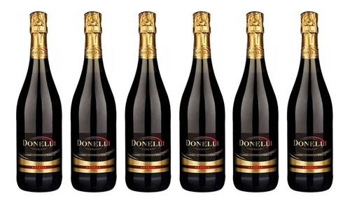 Vino Donelli Lambrusco Rosso Amabile X750cc Italiano Caja X6