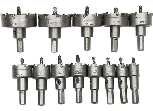 13 Brocas Copa Sierra Hss De Carburo Para 16-53mm