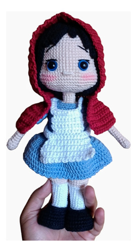 Caperucita Roja Muñeca Amigurumi Crochet Tejida A Mano 