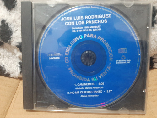 Cd Single Jose Luis Rodriguez Con Los Panchos 2 Temas 