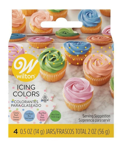 Colorantes En Gel Colores Pastel Set X 4 Masa Fondant Wilton