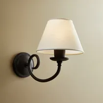 Comprar Apliques De Pared Interior Hierro Forjado clasico con pantalla tela. Spot Led. Fabrica venzar