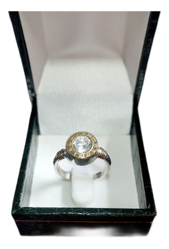 Anillo De Plata 925 Y Oro 18k Con Cubic Cod. Rc7