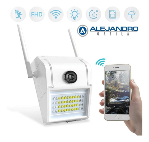 Imagen 2 de 7 de Reflector Camara Seguridad Wifi Exterior Movimiento Alarma