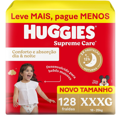 Huggies Fralda Supreme Care Xxxg 128 Un Gênero Sem Gênero Xxxg Sem Gênero