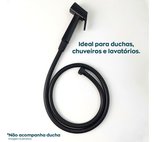 Engate Mangueira Flexível Preta 1 Metro E 20cm Inox Chuveiro Banheiro Inox 304 Água Quente E Fria Engate Fêmea X Fêmea 1 Metro E 20 Cm Rabicho Rosca 1/2 Dona D.cor