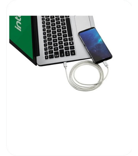 Imagem 5 de 5 de Cabo Usb-c Para Usb-c Eucc 15nb 3,0a 1,5m Nylon Branco