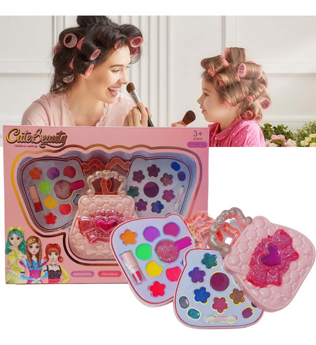 Set Maquillaje Belleza Infantil Para Niñas Sombras Esmalte