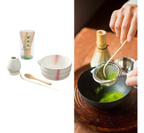Matcha Set Ceremonía De Té Arte Utensilios Matcha Rojo